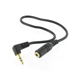 1 3.5mm Male Right Angle Plug to 3.5mm Female Jack Headphone Extension Cable