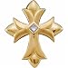 0.10Ct. Round Brilliant Cut Diamond in 14K Yellow Gold. Diamond Cross Pendant