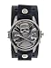 Nemesis Spinning Skull With Black Leather Cuff Watch
