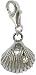 Chrysalis Charm Silver Plated White-CZ Oyster Shell