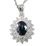 100% Natural Sapphire Pendant in 925 Sterling Silver Valentine's Gift
