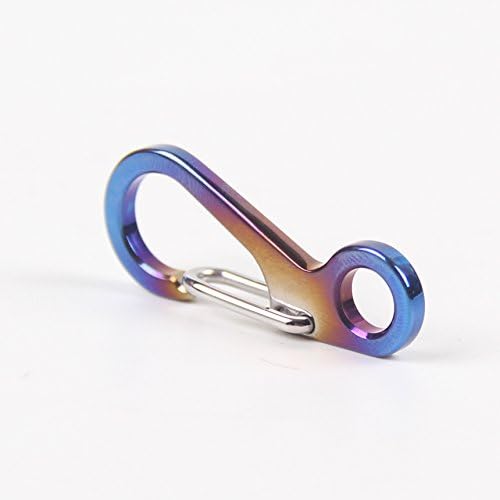 Only 4gram!! Burning Blue Color 42mm Titanium Ti Carabiner Clip Quick Release Keychain Hiking Backpack Lanyard Hook