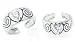 Adjustable Round Cut White Cz Toe Ring Sterling Silver