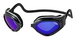 CliC Adjustable Front Connect Universal Sport Goggle, Smaller Size, Black Frame with Blue Lens