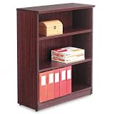 Alera Valencia Series Bookcase/Storage Cabinet, 3 Shelves, 32 W by 14 1/2 D by 39 1/2 H, Mahogany