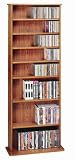 CD / DVD / VHS 500 Media Storage Floor Rack in Solid Cherry Veneer