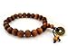 OVALBUY Tibetan 10mm Peach Wood Beads Buddhist Prayer Wrist Mala Bracelet