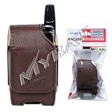High Quality Brown Leather Stylish Carry Case Pouch With Magnetic closing flap For Kyocera Deco E1000, KX9A