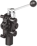 Prince RD-2575-T4-EDA1 Directional Control Valve, Logsplitter, 4 Ways, 3 Positions, 3 Position Detent, Cast Iron, 3000 psi, Lever Handle, 20 gpm, In/Out: 3/4 NPTF, Work 1/2 NPTF