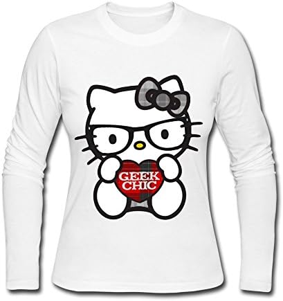Hello Kitty T Shirts For Womens O-Neck[ XXL White