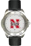 Nebraska Cornhuskers- (University of) Mens Leather Sports Watch