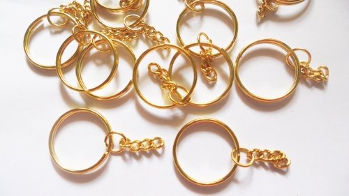 30 Pcs Gold Tone Key Ring with Chain Key Chain FindingsB009HJAHFS