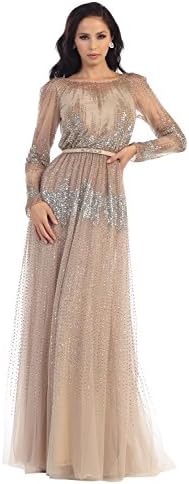 TwinMod Sheer Swarovski Crystal Embellished Vintage Inspired Prom Formal Bridesmaid Dress (10)
