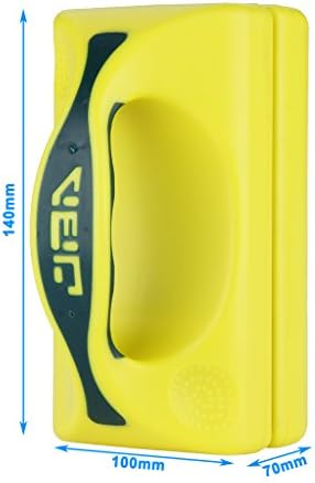 UrLife Yellow Magnetic Aquarium Fish Tank Glass Algae Scraper Cleaner Floating Clean Brush With Handle for 8mm-14mm Glass Acrylic Thickness Salt and Fresh Water Tank