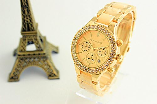 HSFN Fashion Stainless Steel Band Watch MK Diamond Watch