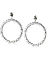 Judith Jack "Linked In" Sterling Silver Hammered Ring Drop Earrings