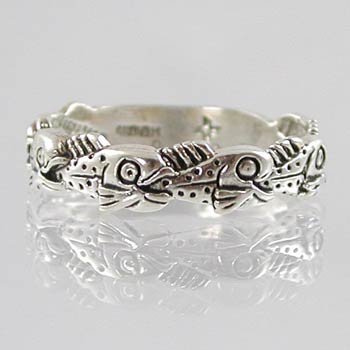 Whimsical Sterling Silver Fish Ring Size 6, #2598-6