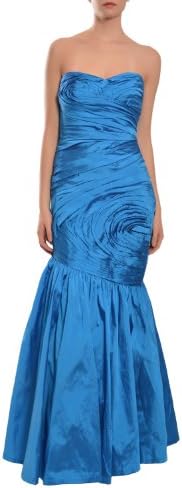 ML Monique Lhuillier Iridescent Tafetta Ruched Strapless Gown Dress