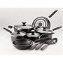 SilverStone by Farberware Culinary Colors 13-Piece Cookware Set, Metallic Black