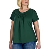 Ladies Plus Size Mossimo® Black: Pleated Tee - Emerald Charm