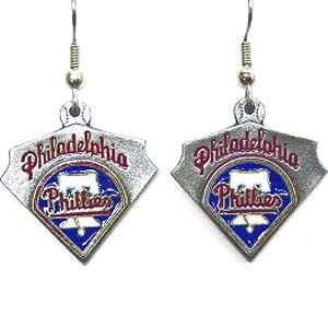 Philadelphia Phillies Dangle Earrings - MLB Baseball Fan Shop Sports Team Merchandise