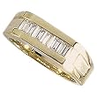 14K Yellow Gold Baguette Cut Diamond Men's Ring