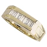 1.00Ct.T.W. Baguette cut diamonds, 14Kt. Yellow Gold.