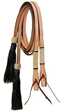 Split Reins W/Braided Rawhide & Horsehair Tassels