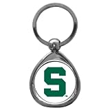 Set of 2 Michigan State Spartans High-Polish Chrome Key Tag - NCAA College Athletics