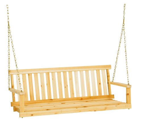 Jack Post Jennings Traditional 4-Foot Swing Seat in Unfinished Solid Fir with Hang Chain