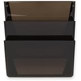Rolodex Rubbermaid Stak-A-File Wall-Mounted File Sorter, 3-Pocket Letter, Smoke (47021)