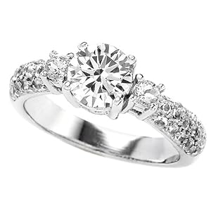 2.60 cttw 925 Sterling Silver 14K White Gold Plated Genuine Round White Topaz... by