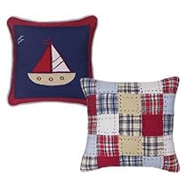 Boys Stripes and Plaids Set of Two Decorative Pillows
