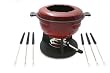 Lucerne 10-Piece Meat Fondue Set, Red Enameled Pot