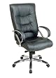 Deluxe High Back Executive Leather Chair with Chrome Base and Padded Chrome Arms By Office Star