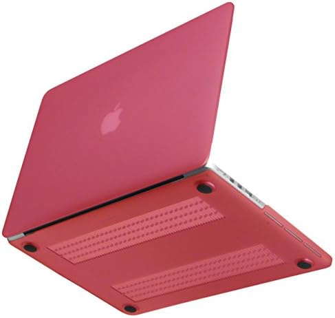 NEXARY Retina 15" Rubberized Hard Case Cover for MacBook Pro 15.4" with Retina Display Model / No Mold Mark, Durable Rubber Feet / Bundle kit with Porch for AC Adopter (Semi-Transp. PR15 Mat Red)