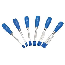Click here to buy Footprint 87 Series 127197 Set of 6 Blue Poly Handle Chisels 1 4-Inch, 3  8-Inch, 1 ... by Footprint.