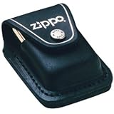 Leather Lighter Pouch w/Loop, Black