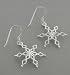 Winter Snow Sterling Silver Sparkly Snowflake Earrings