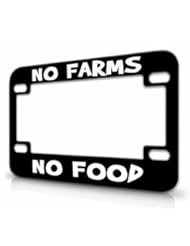 Automotive Parts and Accessories: NO FARMS NO FOOD Metal MOTORCYCLE License Plate Frame Bl # 97 - Tag Xpress