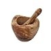 Olive Wood Mortar and Pestle - Rustic Style 14cm Image of Olive Wood Mortar and Pestle - Rustic Style 14cm