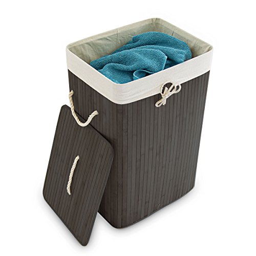 Best Price For Relaxdays Bamboo Square Hamper 65 cm Tall Folding