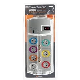 DigiTV DC-SP6500 Power Center Surge Protector for Phone, Fax, & Home Theater Equipment