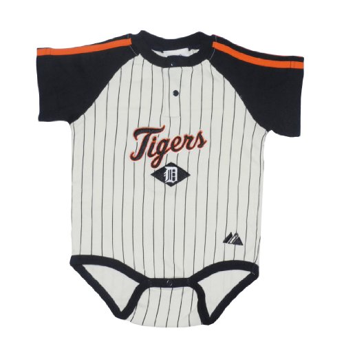 MLB Detroit Tigers Baby / Infant One-Piece Bodysuit / Romper / Onesie - Beige & Blue (Size: 12)