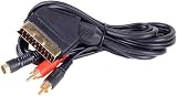 1.5m lead SCART to 2 x RCA phono & SVHS (S-video)