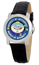 South Park Men's D1562S026 Eurus Collection Cartman Black Leather Watch