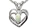 0.17 cts Genuine Opal and Diamond Heart Pendant - 14kt White or Yellow Gold