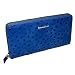  : Kena Kai Women's Italian Leather Ostrich Embossed Zippered Wallet - Blue