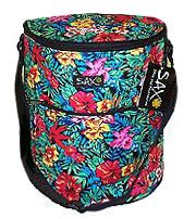Tropical Floral Flowers Wine Picnic Tote by Broad Bay