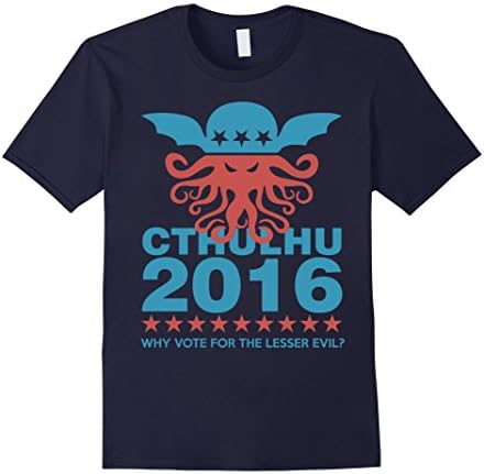 Men's Vote Cthulhu For President 2016 - For the lesser evil Shirt Medium Navy